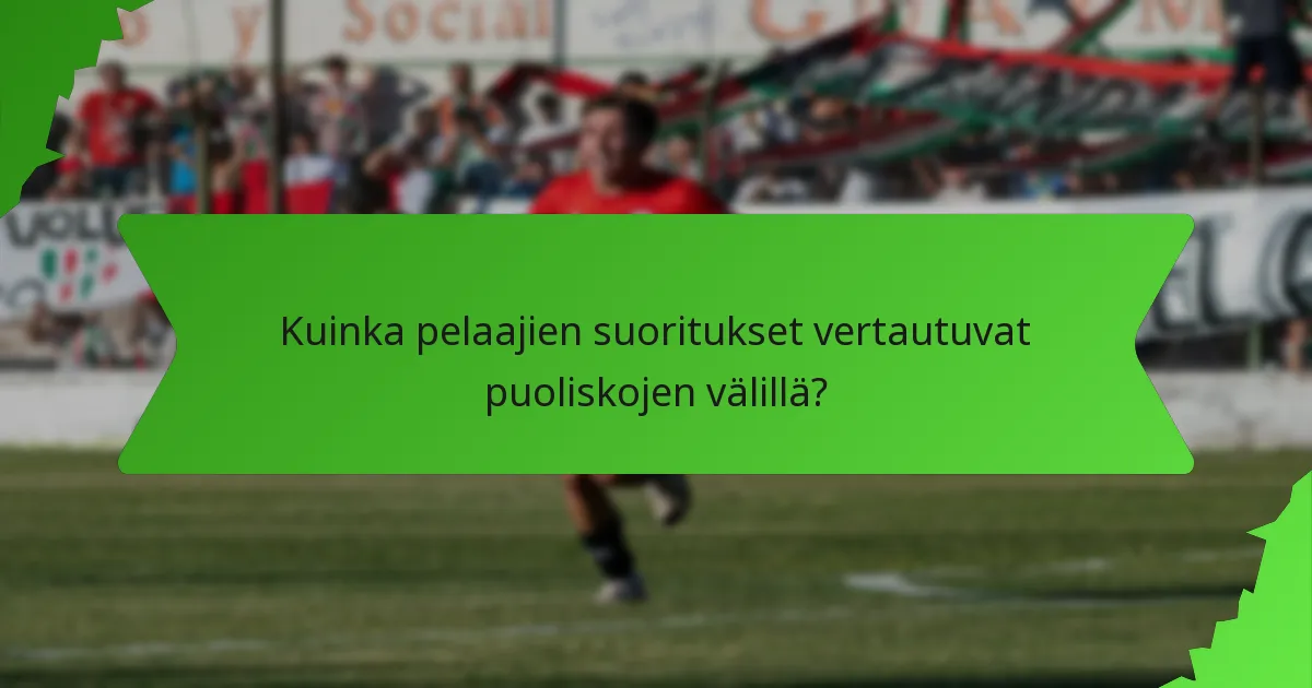 Kuinka pelaajien suoritukset vertautuvat puoliskojen välillä?